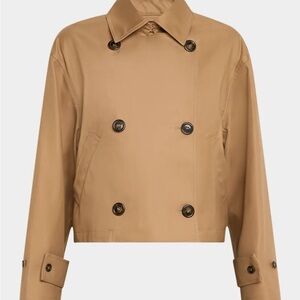 Elegant Tan Double-Breasted Trench Coat